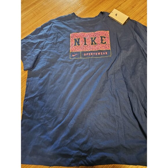 Nike Sportswear T Shirt Blue and Pink Womens Size XL - Picture 1 of 3